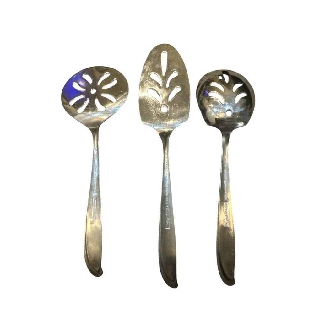 Heritage 'Young Hope' Pattern Stainless Flatware 3 Piece‎ Serving Set Japan